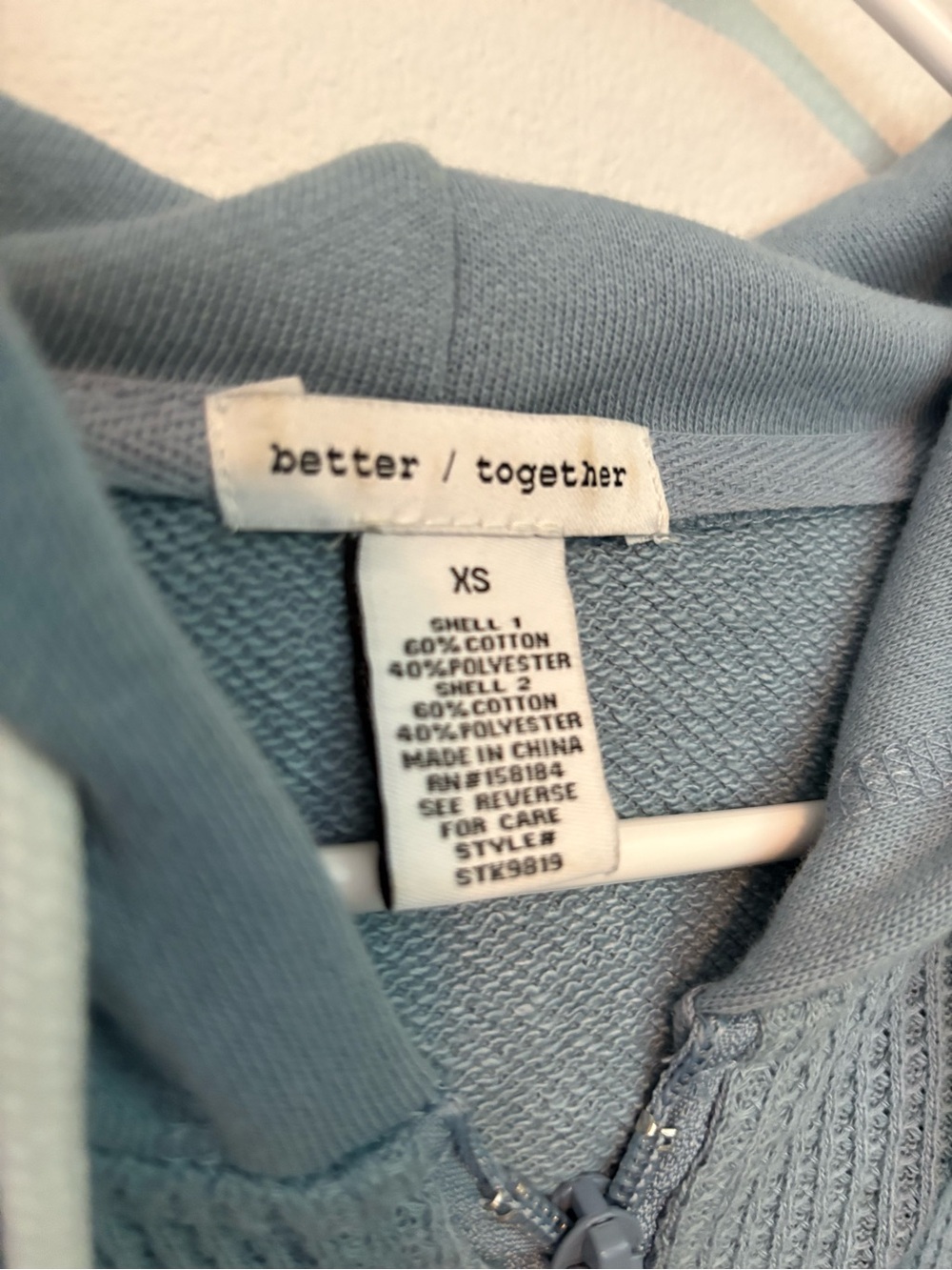 Better Together Blue Waffle Knit Cropped Full Zip Hoodie Size XS EUC - Picture 8 of 8